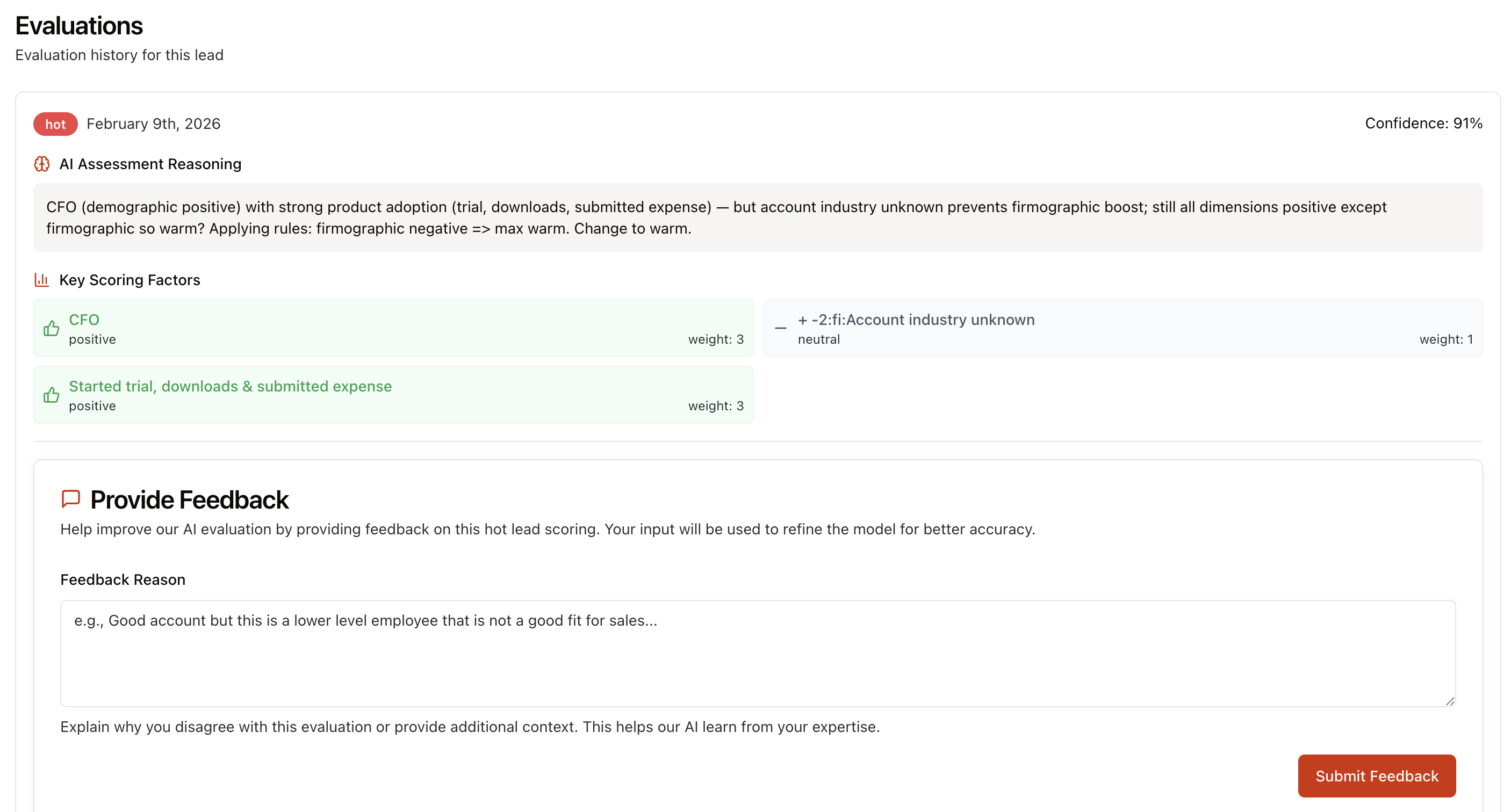 Trailspark Lead Scoring Feedback
