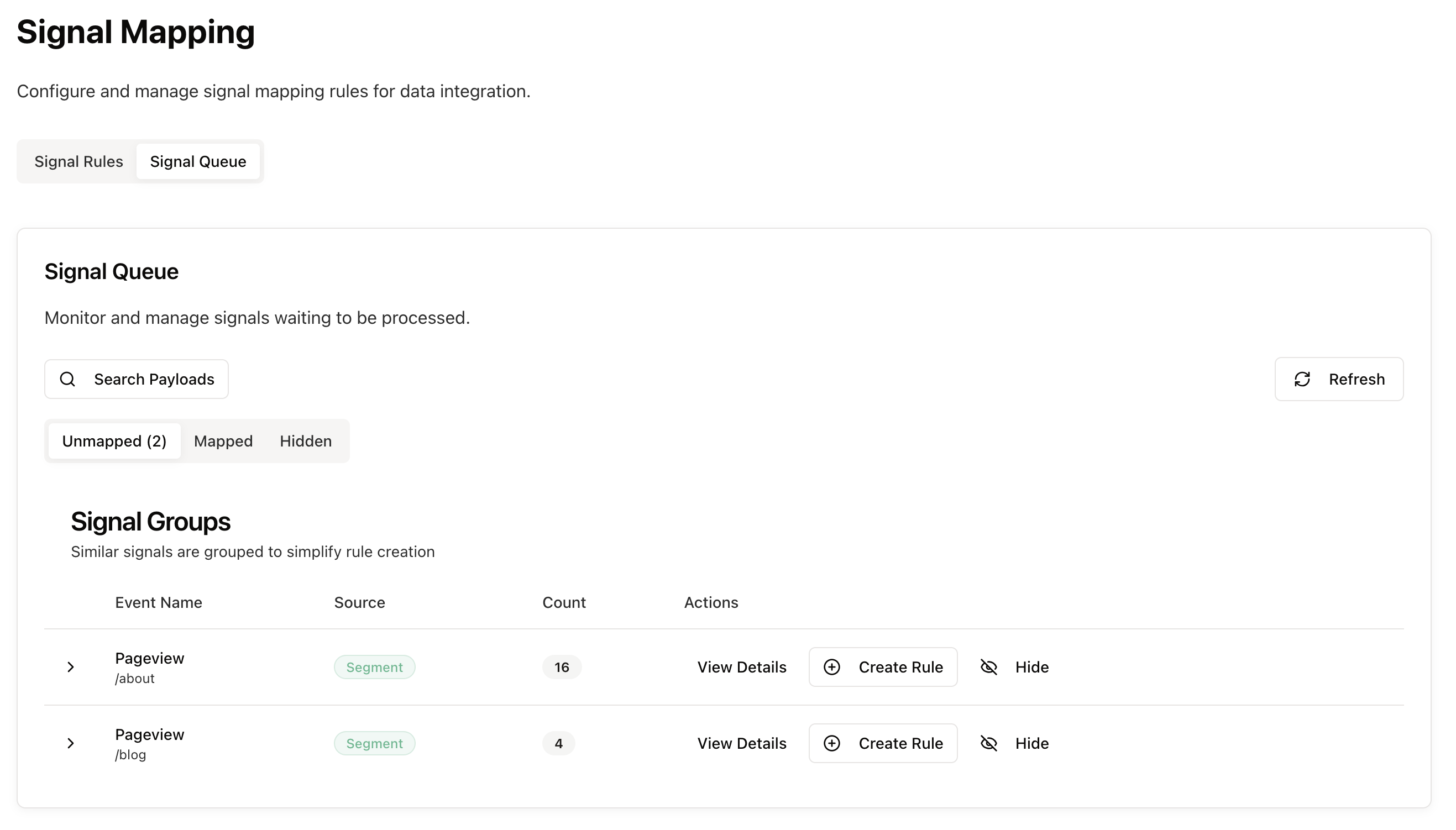 Trailspark Signal Mapping Queue